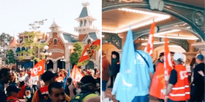 Main Street at Disneyland Park (Paris) is blocked as part of the Disneyland Paris strike.