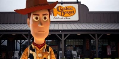Woody in front of Cracker Barrel