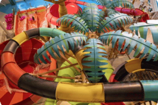 Zany & Zanier Zigzag water slide at DreamWorks Water Park in American Dream Mall