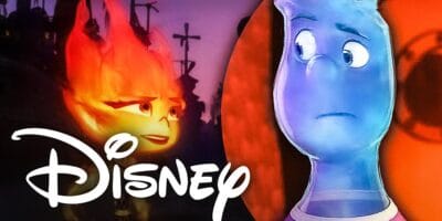 (L-R) Ember and Wade Characters in Pixar Movie 'Elemental' (2023)