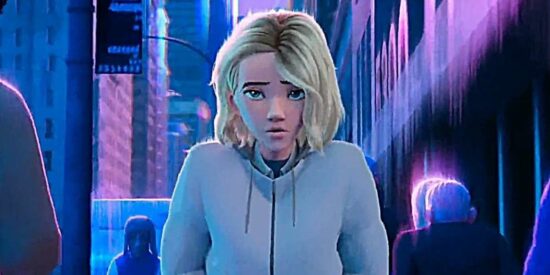 Gwen Stacy across the spider-verse sad hoodie hailee steinfeld