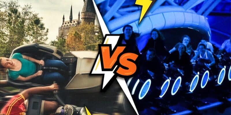 (R-L) Disney's Tron VERSUS Universal's Hagrid