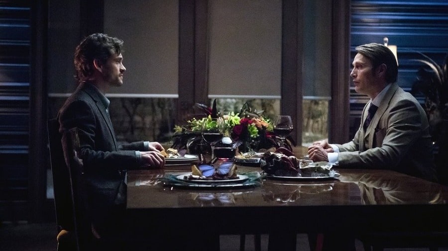 Mads Mikkelsen as Hannibal Lecter and Hugh Dancy as Will Graham in NBC's 'Hannibal'