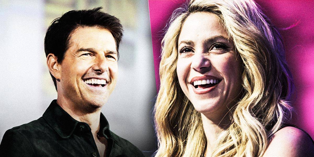 Hollywood Star Tom Cruise on the left and Singer Shakira on the right