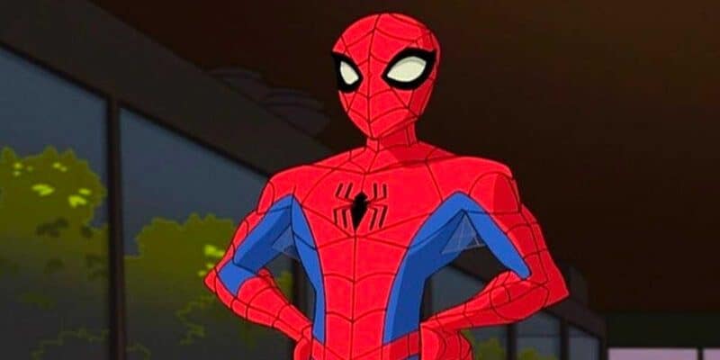 Spider-Man standing with hands on his hips in 'The Spectacular Spider-Man'