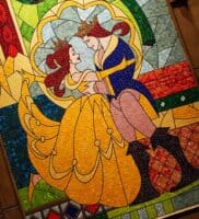 stained glass at Be Our Guest Restaurant in the Magic Kingdom