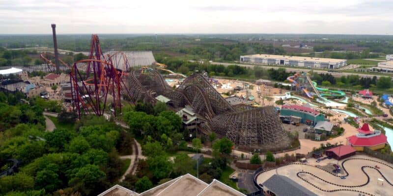 Aerial view of Six Flags Great America Chicago