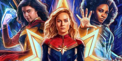 Ms. Marvel, Captain Marvel, and Monica Rambeau on 'The Marvels' poster