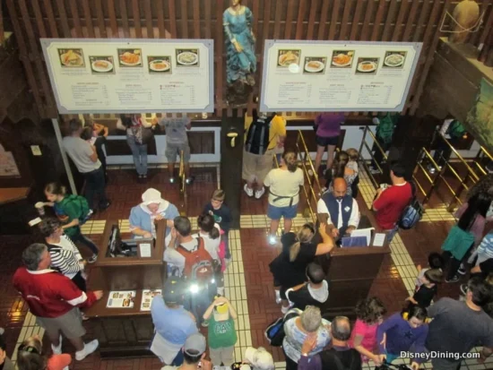 birds eye view of line at restaurant
