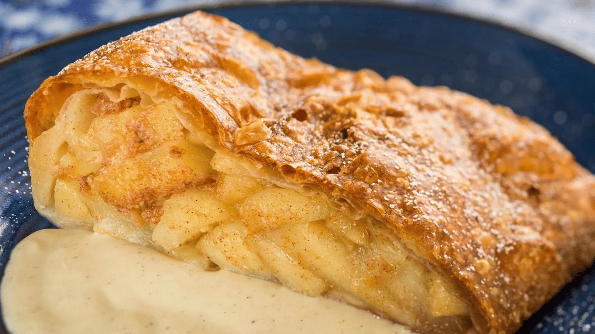 Apple Strudel from Germany, offered at the Global Marketplaces during the 2023 EPCOT International Food & Wine Festival
