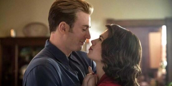 Peggy (Hayley Atwell) and Steve (Chris Evans) dancing