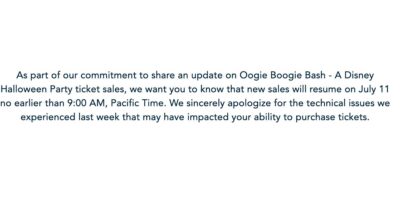 Oogie Boogie Bash ticket sales