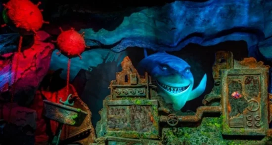 A still from the ride the Seas with Nemo and Friends, shark
