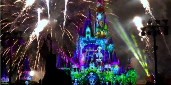 Halloween Fireworks over Cinderella Castle.