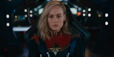 Carol Danvers (Brie Larson) on a spaceship
