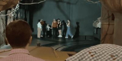A family walks off of a Disney ride during a breakdown.
