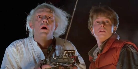 Christopher Lloyd and Michael J Fox in Back to the Future