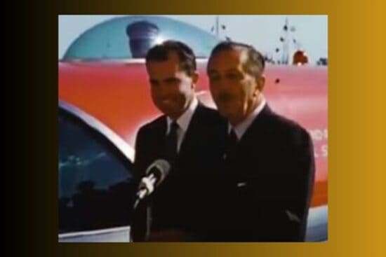 Politicians who made Disney history next to an image of Mickey Mouse