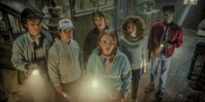 Stranger Things characters looking into the Upside Down