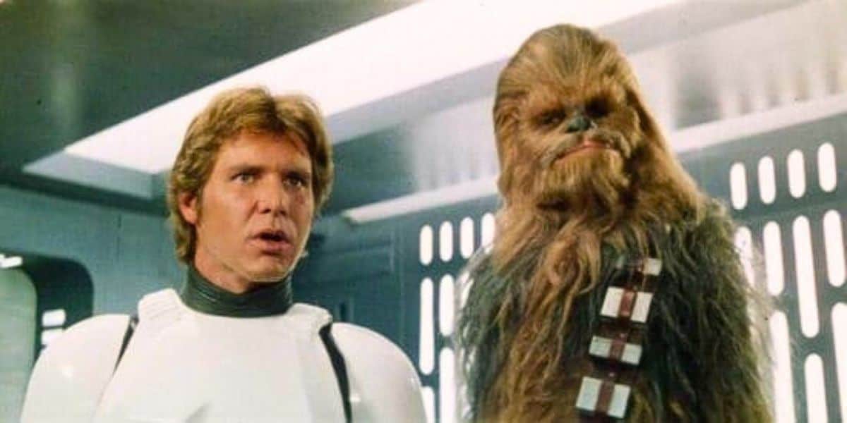 Han Solo (left) and Chewbacca (right) in 'A New Hope'