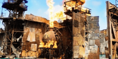 The WaterWorld set at Universal Studios Hollywood.