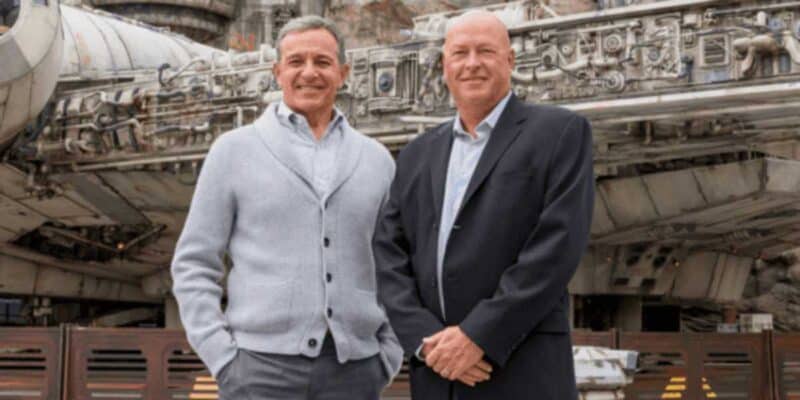 Bob Iger (L) and Bob Chapek (R) at Star Wars: Galaxy's Edge