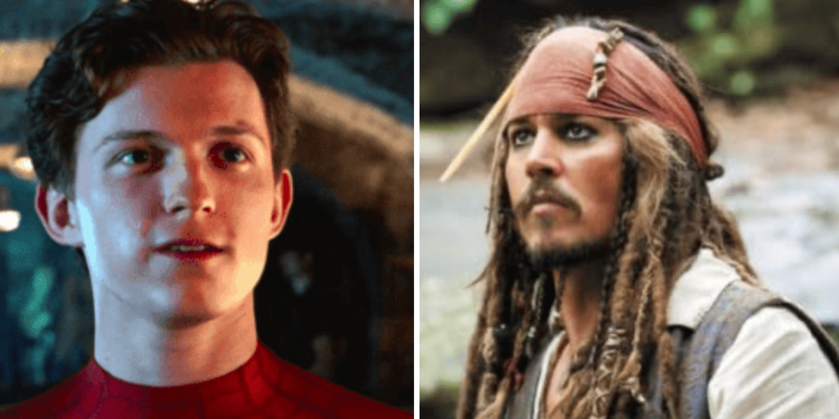 Tom Holland (left) and Johnny Depp (right)