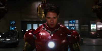 Tom Cruise getting suited up as Iron Man