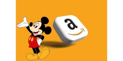 Disney Mickey Mouse and Amazon Logo together
