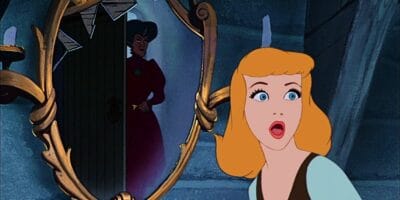 Cinderella and Wicked Stepmother in mirror