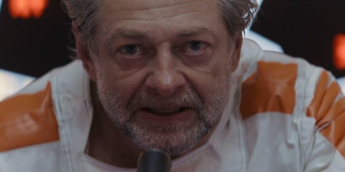 Andy Serkis crying as Kino Loy from Andor