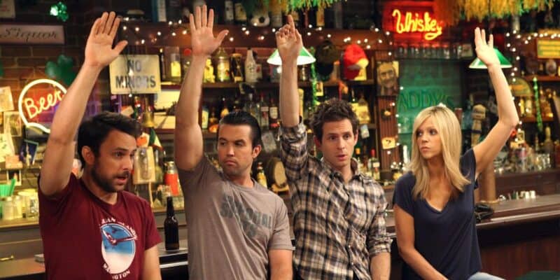 Charlie Day, Rob McElhenney, Glenn Howerton, and Kaitlin Olson, in It's Always Sunny in Philadelphia