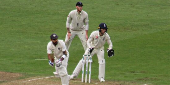Indian team playing Cricket