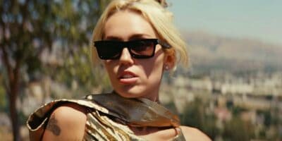 Miley Cyrus in the music video for "Flowers"