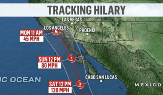 Hurricane hilary forcast, Disneyland