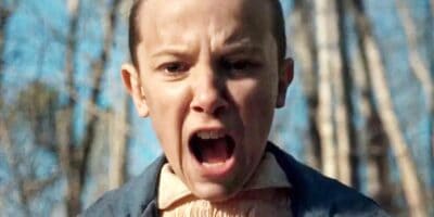 Millie Bobby Brown screaming as Eleven in 'Stranger Things'