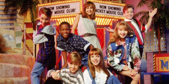 Keri Russell, Ryan Gosling, Britney Spears, Justin Timberlake, and Christina Aguilera in the All-New Mickey Mouse Club