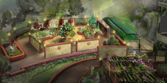 Concept art for a new garden in New Orleans Square.