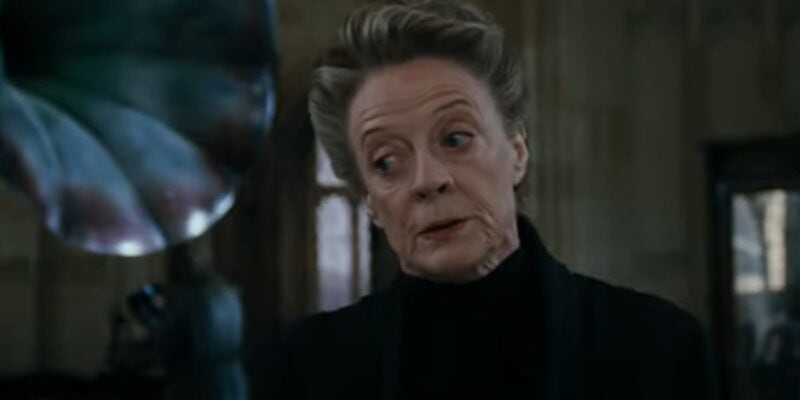 Dame Maggie Smith as Professor Minerva McGonagall teaching the students how to dance in 'Harry Potter and the Goblet of Fire'