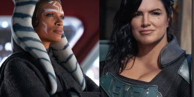 (L) Rosario Dawson as Ahsoka (R) Gina Carano as Cara Dune