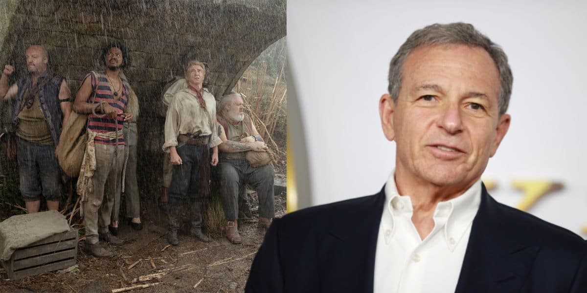 'Our Flag Means Death' Season 2 promo next to an image of Disney CEO Bob Iger