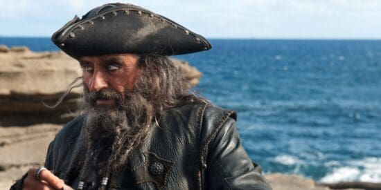 Ian McShane as Blackbeard in Pirates of the Caribbean: On Stranger Tides