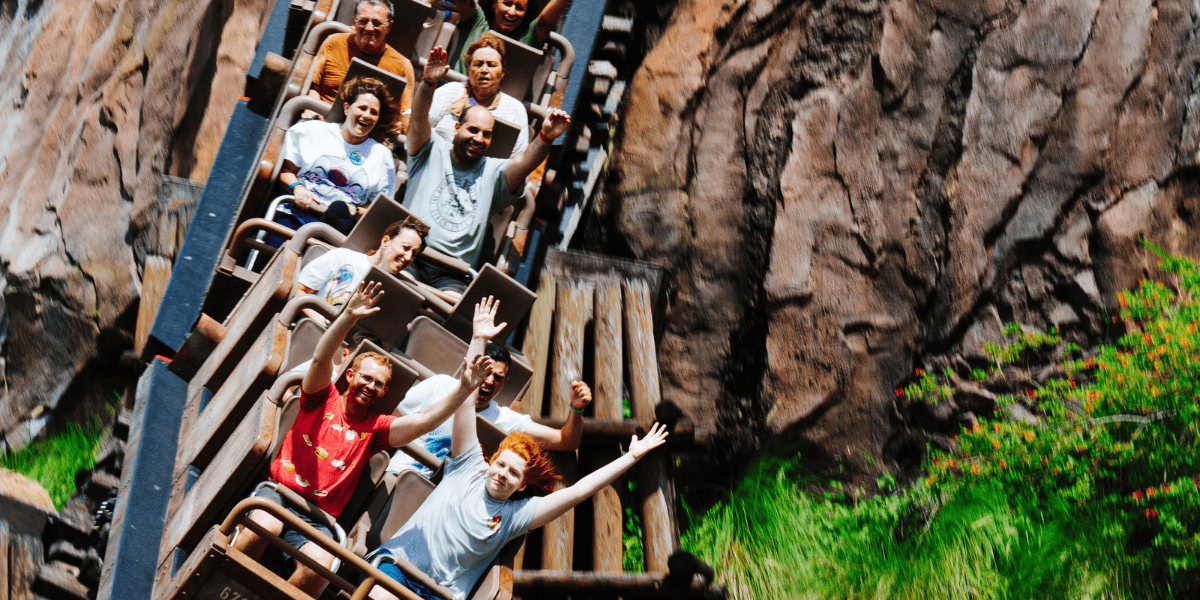 Disney guests on rollercoater 