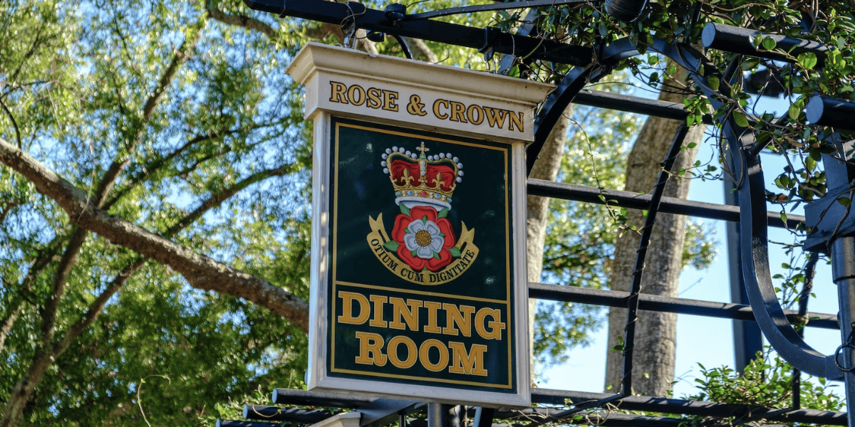 Entrance to the Rose & Crown Dining Room from a recent trip to Walt Disney World