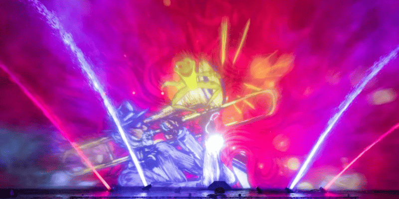 Image from the new nighttime show “The Heartbeat of New Orleans – A Living Mural,” at Disneyland Park inspired by The Princess and the Frog and adding the final nail to the coffin of Splash Mountain