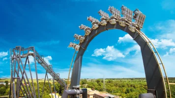 A roller coaster located in Mirabilandia Theme Park in Brazil.