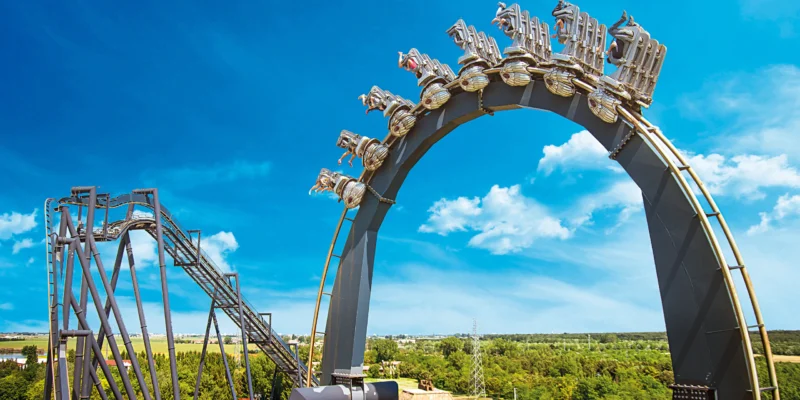 A roller coaster located in Mirabilandia Theme Park in Brazil.