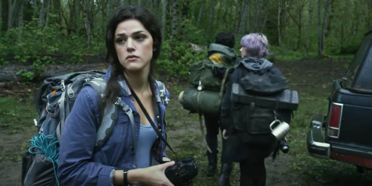 Lisa Arlington in the woods in Blair Witch (2016)