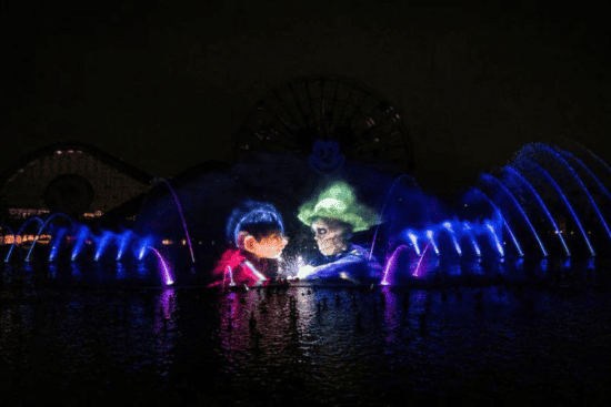 Coco during a scene of the new nighttime spectacular World of Color - ONE coming to Disney California Adventure