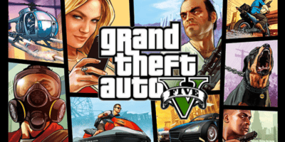 The title card for Grand Theft Auto Five, the predecessor to the upcoming GTA 6.